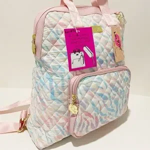 NWT betsey johnson pink rainbow zebra backpack with pencil pouch Unicorn Rainbow Backpack Set – mibasies main image 3
